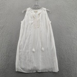 Cloth & People Gauze Sleeveless Sheath Dress Large White Womens Lace Beachy Boho